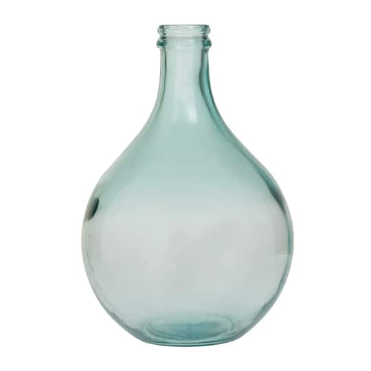 Blue Recycled Glass Handmade Spanish Vase 11" x 11" x 17"